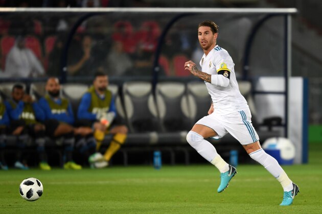 ABU DHABI, UNITED ARAB EMIRATES - DECEMBER 16:  Sergio Ramos of Real Madrid in action during the FIFA Club World Cup UAE 2017 Final between Gremio and Real Madrid at the Zayed Sports City Stadium on December 16, 2017 in Abu Dhabi, United Arab Emirates.  (Photo by Etsuo Hara/Getty Images)