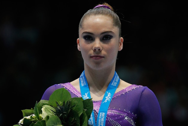 ANTWERPEN, BELGIUM - OCTOBER 05:  McKayla Maroney of USA poses after winning the Gold medal in the Vault Final on Day Six of the Artistic Gymnastics World Championships Belgium 2013 held at the Antwerp Sports Palace on October 5, 2013 in Antwerpen, Belgium.  (Photo by Dean Mouhtaropoulos/Getty Images)
