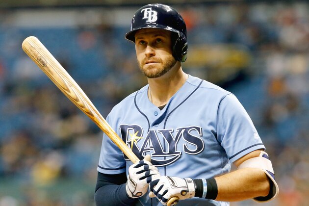 ST. PETERSBURG, FL - OCTOBER 1: Evan Longoria #3 of the Tampa Bay Rays stands in the batters box during his turn at bat in the game against the Baltimore Orioles at Tropicana Field on October 1, 2017 in St. Petersburg, Florida. (Photo by Joseph Garnett Jr./Getty Images)
