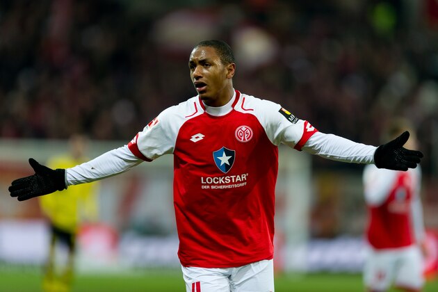 MAINZ, GERMANY - DECEMBER 12: Abdou Diallo of Mainz gestures during the Bundesliga match between 1. FSV Mainz 05 and Borussia Dortmund at Opel Arena on December 12, 2017 in Mainz, Germany. (Photo by TF-Images/TF-Images via Getty Images)