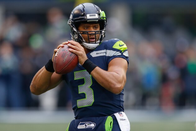 SEATTLE, WA - DECEMBER 17:  Quarterback Russell Wilson #3 of the Seattle Seahawks warms up prior to the game against the Los Angeles Rams at CenturyLink Field on December 17, 2017 in Seattle, Washington.  (Photo by Otto Greule Jr/Getty Images)