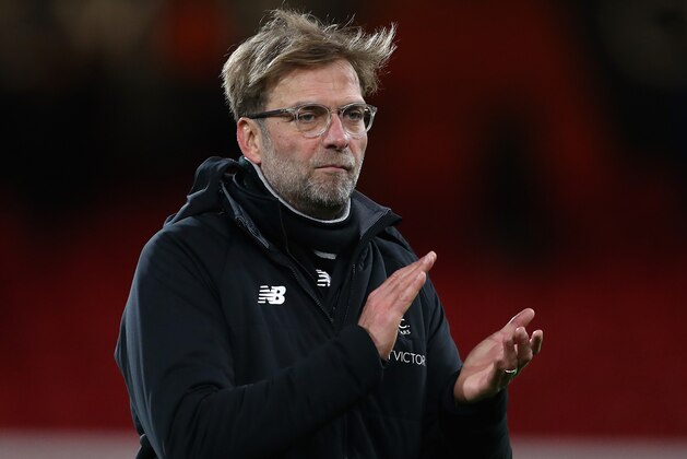 BOURNEMOUTH, ENGLAND - DECEMBER 17:  Jurgen Klopp, Manager of Liverpool applauds fans after during the Premier League match between AFC Bournemouth and Liverpool at Vitality Stadium on December 17, 2017 in Bournemouth, England.  (Photo by Catherine Ivill/Getty Images)