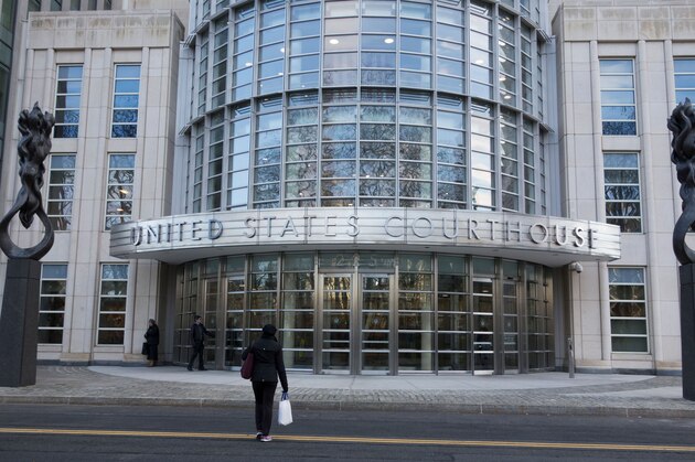 The Federal Courthouse in Brooklyn is seen in New York where Juan Ángel Napout of Paraguay, José Maria Marin of Brazil, and Manuel Burga of Peru are on trial in the Fifa corruption scandal on December 13, 2017.                            
Closing arguments are expected in the FIFA corruption trial with three South American ex-football officials in the dock in connection with the largest graft scandal in the world's most popular sport. / AFP PHOTO / DON EMMERT        (Photo credit should read DON EMMERT/AFP/Getty Images)