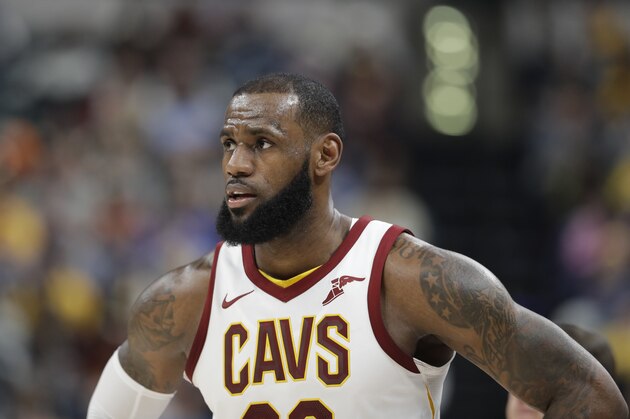 Cleveland Cavaliers' LeBron James in action during the second half of an NBA basketball game against the Indiana Pacers, Friday, Dec. 8, 2017, in Indianapolis. The Pacers won 106-102. (AP Photo/Darron Cummings)