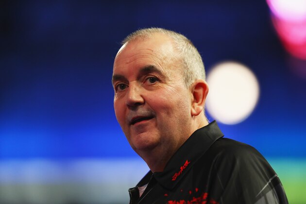 LONDON, ENGLAND - DECEMBER 23:  Phil Taylor of England looks on during the second round match against Justin Pipe of England on day ten of the 2018 William Hill PDC World Darts Championships at Alexandra Palace on December 23, 2017 in London, England.  (Photo by Naomi Baker/Getty Images)