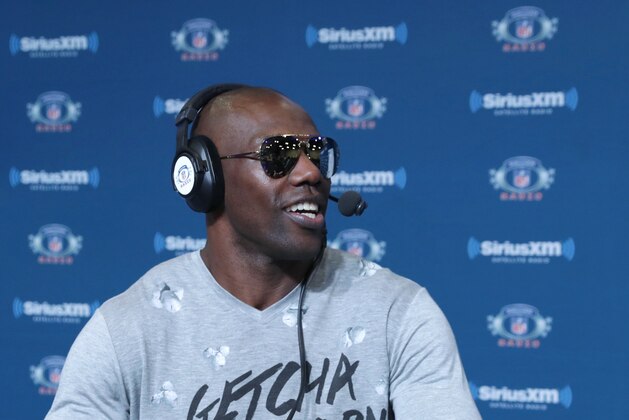 HOUSTON, TX - FEBRUARY 03:  Former NFL player Terrell Owens visits the SiriusXM set at Super Bowl LI Radio Row at the George R. Brown Convention Center on February 3, 2017 in Houston, Texas.  (Photo by Cindy Ord/Getty Images for SiriusXM )
