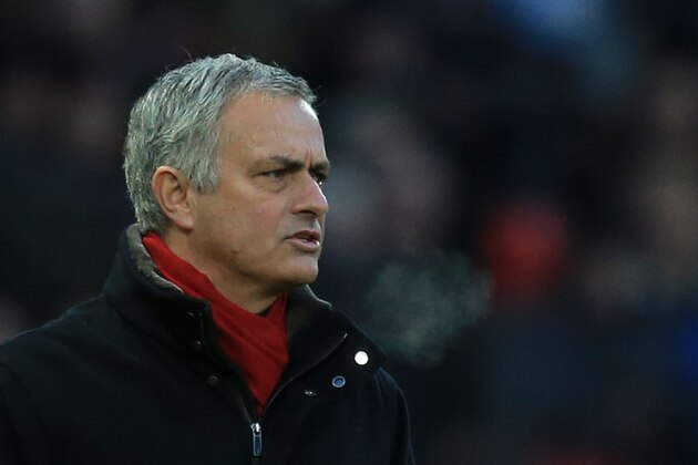Manchester United's Portuguese manager Jose Mourinho watches from the touchline during the English Premier League football match between Manchester United and Burnley at Old Trafford in Manchester, north west England, on December 26, 2017. / AFP PHOTO / Lindsey PARNABY / RESTRICTED TO EDITORIAL USE. No use with unauthorized audio, video, data, fixture lists, club/league logos or 'live' services. Online in-match use limited to 75 images, no video emulation. No use in betting, games or single club/league/player publications.  /         (Photo credit should read LINDSEY PARNABY/AFP/Getty Images)