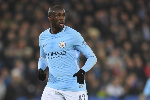 LEICESTER, ENGLAND - DECEMBER 19: yaya Toure  of Manchester City looks on during the Carabao Cup Quarter-Final match between Leicester City and Manchester City at The King Power Stadium on December 19, 2017 in Leicester, England.  (Photo by Michael Regan/Getty Images)