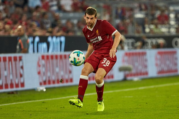 MUNICH, GERMANY - AUGUST 02: Jon Flanagan of Liverpool in action (Foto: Peter Fastl/DeFodi.de) during the Audi Cup 2017 match between Liverpool FC and Atletico Madrid at Allianz Arena on August 2, 2017 in Munich, Germany. (Photo by TF-Images/TF-Images via Getty Images)
