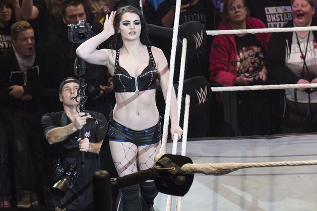 COLOGNE, GERMANY - FEBRUARY 11: Paige during WWE Road to WrestleMania at the Lanxess Arena on February 11, 2016 in Cologne, Germany. (Photo by Marc Pfitzenreuter/Getty Images)