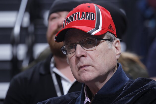 SACRAMENTO, CA - DECEMBER 20: Owner of the Portland Trail Blazers Paul Allen looks on during the game against the Sacramento Kings on December 20, 2016 at Golden 1 Center in Sacramento, California. NOTE TO USER: User expressly acknowledges and agrees that, by downloading and or using this photograph, User is consenting to the terms and conditions of the Getty Images Agreement. Mandatory Copyright Notice: Copyright 2016 NBAE (Photo by Rocky Widner/NBAE via Getty Images)