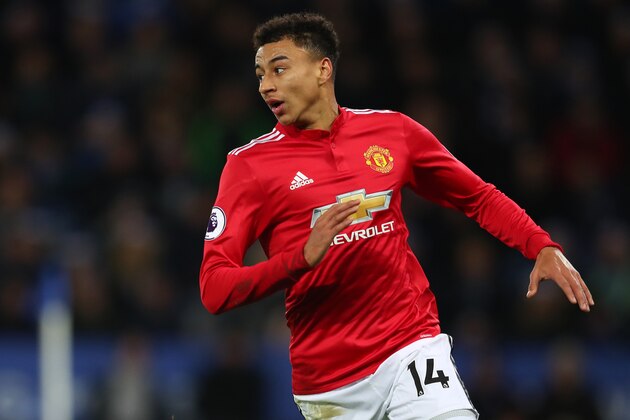 LEICESTER, ENGLAND - DECEMBER 23: Jesse Lingard of Manchester United during the Premier League match between Leicester City and Manchester United at The King Power Stadium on December 23, 2017 in Leicester, England. (Photo by Catherine Ivill/Getty Images)