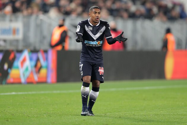 BORDEAUX, FRANCE - DECEMBER 21:  Malcom of Bordeaux reacts during the Ligue 1 match between FC Girondins de Bordeaux and Montpellier Herault SC at Stade Matmut Atlantique on December 21, 2017 in Bordeaux, .  (Photo by Romain Perrocheau/Getty Images)