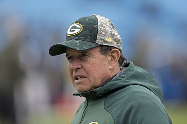 Green Bay Packers' defensive coordinator Dom Capers before an NFL football game against the Carolina Panthers in Charlotte, N.C., Sunday, Nov. 8, 2015. The Panthers won 37-29. (AP Photo/Bob Leverone)