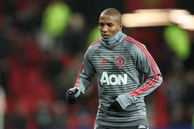 MANCHESTER, ENGLAND - DECEMBER 10: Ashley Young of Manchester United warms up prior to the Premier League match between Manchester United and Manchester City at Old Trafford on December 10, 2017 in Manchester, England. (Photo by Robbie Jay Barratt - AMA/Getty Images)