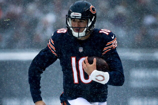 CHICAGO, IL - DECEMBER 24:  Mitchell Trubisky #10 of the Chicago Bears runs with the ball in the first quarter against the Cleveland Browns at Solider Field on December 24, 2017 in Chicago, Illinois. (Photo by Dylan Buell/Getty Images). (Photo by Dylan Buell/Getty Images)