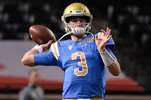 PHOENIX, AZ - DECEMBER 26:  Quarterback Josh Rosen #3 of the UCLA Bruins warms up for the the Cactus Bowl against the Kansas State Wildcats at Chase Field on December 26, 2017 in Phoenix, Arizona.  (Photo by Jennifer Stewart/Getty Images)