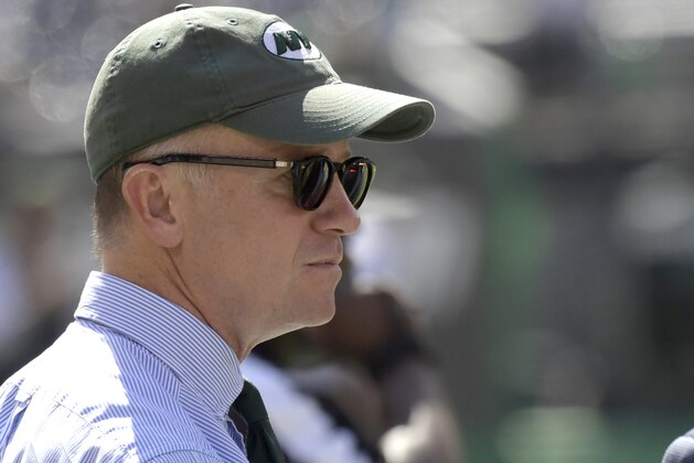 New York Jets owner Christopher Wold Johnson looks on before an NFL football game against the Miami Dolphins Sunday, Sept. 24, 2017, in East Rutherford, N.J. (AP Photo/Bill Kostroun)