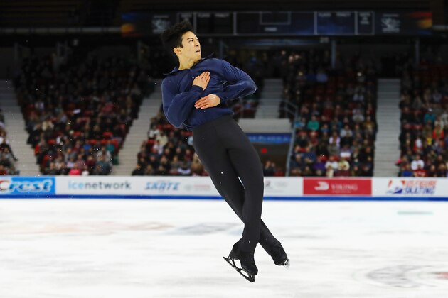 LAKE PLACID, NY - NOVEMBER 25:  Nathan Chen of the United States competes in the Men's Free Skating during day two of 2017 Bridgestone Skate America at Herb Brooks Arena on November 25, 2017 in Lake Placid, New York.  (Photo by Tim Bradbury/Getty Images)