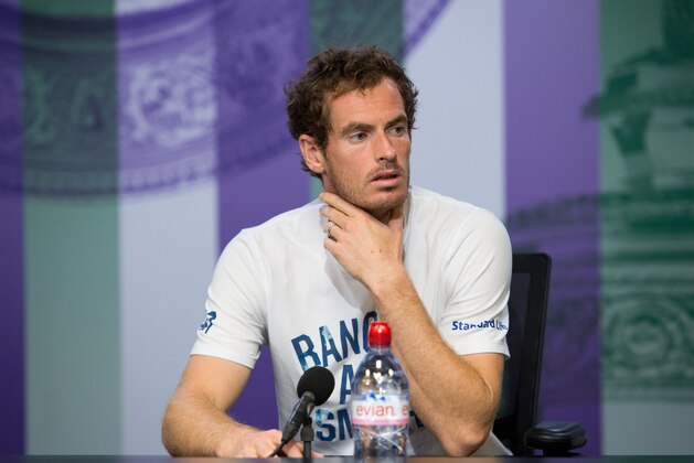 LONDON, ENGLAND - JULY 12:  Andy Murray of Great Britain talks during a press conference on day nine of the Wimbledon Lawn Tennis Championships at the All England Lawn Tennis and Croquet Club on July 12, 2017 in London, England.  (Photo by Joe Toth - AELTC Pool/Getty Images)