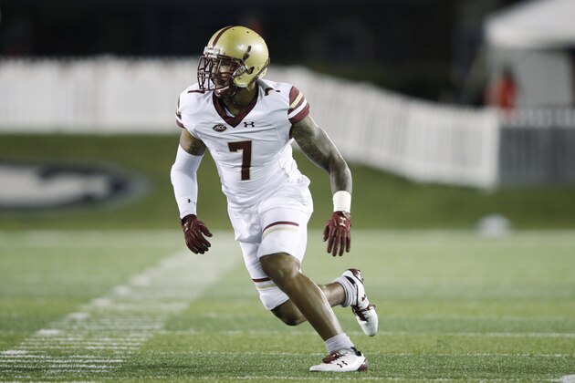 DEKALB, IL - SEPTEMBER 01: Harold Landry #7 of the Boston College Eagles in action during a game against the Northern Illinois Huskies at Huskie Stadium on September 1, 2017 in DeKalb, Illinois. Boston College won 23-20. (Photo by Joe Robbins/Getty Images)