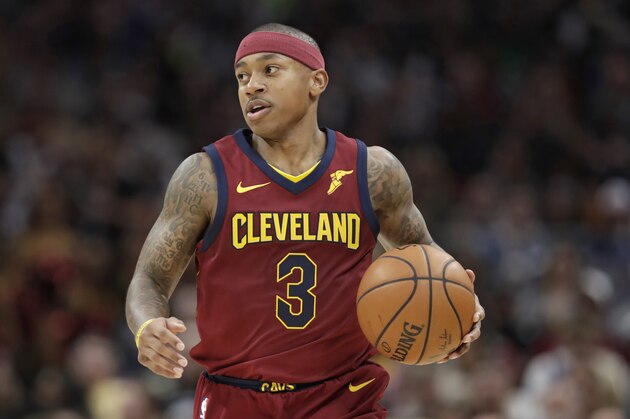 Cleveland Cavaliers' Isaiah Thomas is shown in the second half of an NBA basketball game against the Portland Trail Blazers, Tuesday, Jan. 2, 2018, in Cleveland. (AP Photo/Tony Dejak)