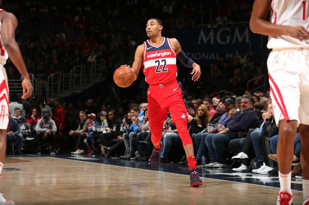 WASHINGTON, DC - DECEMBER 29: Otto Porter Jr. #22 of the Washington Wizards handles the ball against the Houston Rockets on December 29, 2017 at Capital One Arena in Washington, DC. NOTE TO USER: User expressly acknowledges and agrees that, by downloading and or using this Photograph, user is consenting to the terms and conditions of the Getty Images License Agreement. Mandatory Copyright Notice: Copyright 2017 NBAE (Photo by Ned Dishman/NBAE via Getty Images)