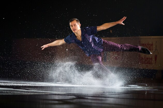 Patrick Chan of Canada skates his exhibition program at the ISU Grand Prix of Figure Skating's Skate Canada International at Brandt Centre in Regina, Saskatchewan, October 29, 2017. / AFP PHOTO / Geoff Robins        (Photo credit should read GEOFF ROBINS/AFP/Getty Images)