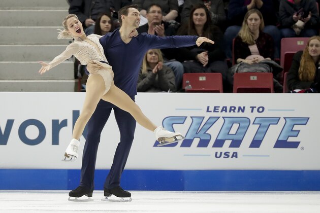 Alexa Scimeca Knierim and Chris Knierim, of the United States, perform during the pairs short program at Skate America, Friday, Nov. 24, 2017, in Lake Placid, N.Y. (AP Photo/Julie Jacobson) Alexa Scimeca Knierim and Chris Knierim, of the United States, perform during the pairs short program at Skate America, Friday, Nov. 24, 2017, in Lake Placid, N.Y. (AP Photo/Julie Jacobson)