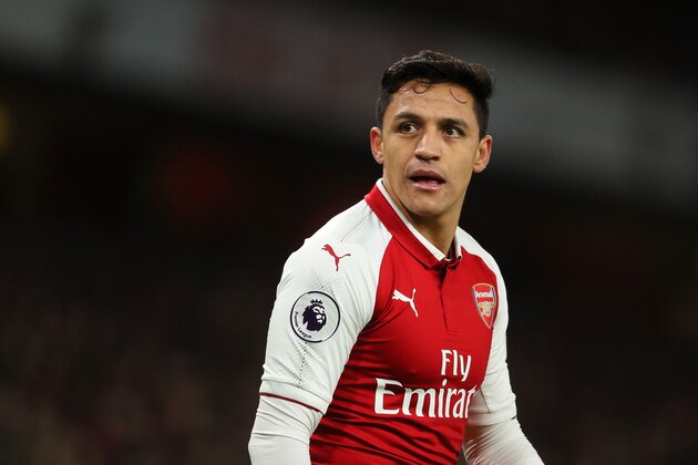 LONDON, ENGLAND - JANUARY 03:  Alexis Sanchez of Arsenal looks on during the Premier League match between Arsenal and Chelsea at Emirates Stadium on January 3, 2018 in London, England.  (Photo by Matthew Ashton - AMA/Getty Images)