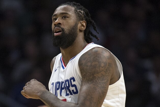 Los Angeles Clippers center DeAndre Jordan during the second half of an NBA basketball game Wednesday, Dec. 6, 2017, in Los Angeles. (AP Photo/Kyusung Gong)