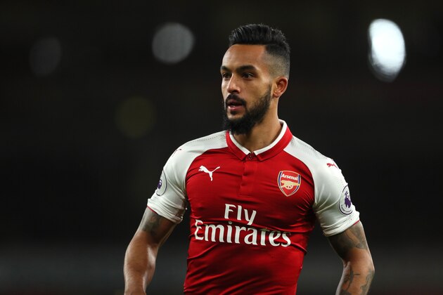 LONDON, ENGLAND - JANUARY 03:  Theo Walcott of Arsenal looks on during the Premier League match between Arsenal and Chelsea at Emirates Stadium on January 3, 2018 in London, England.  (Photo by Matthew Ashton - AMA/Getty Images)