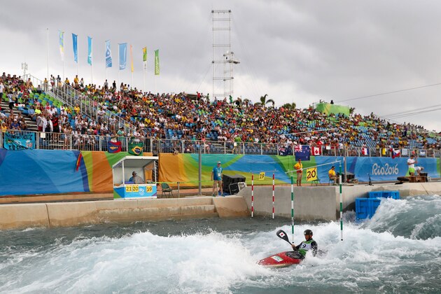 RIO DE JANEIRO, BRAZIL - AUGUST 07:  Kazuki Yazawa of Japan competes in the Kayak Single (K1) Men Heat second run on Day 2 of the Rio 2016 Olympic Games at the Whitewater Stadium on August 7, 2016 in Rio de Janeiro, Brazil.  (Photo by Christian Petersen/Getty Images)