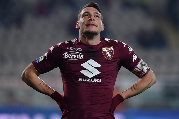 TURIN, ITALY - NOVEMBER 29:  Andrea Belotti of Torino FC looks dejected during the TIM Cup match between Torino FC and Carpi FC on November 29, 2017 in Turin, Italy.  (Photo by Valerio Pennicino/Getty Images)