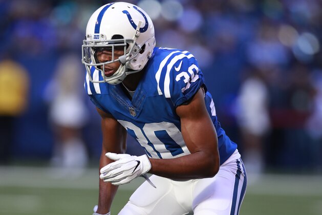 Indianapolis Colts cornerback Rashaan Melvin (30) lines up against the Tennessee Titans during an NFL football game, Sunday, Nov. 26, 2017, in Indianapolis. The Titans won the game 20-16. (Jeff Haynes/AP Images for Panini)