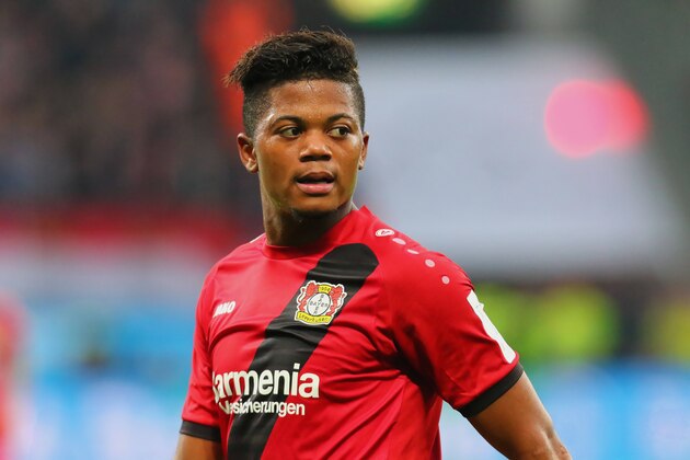 LEVERKUSEN, GERMANY - OCTOBER 28: Leon Bailey of Leverkusen looks on during the Bundesliga match between Bayer 04 Leverkusen and 1. FC Koeln at BayArena on October 28, 2017 in Leverkusen, Germany. (Photo by TF-Images/TF-Images via Getty Images)