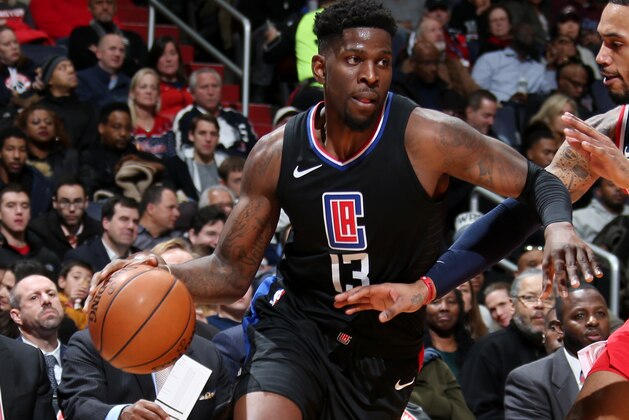 WASHINGTON, DC - DECEMBER 15: Jamil Wilson #13 of the LA Clippers handles the ball during the game against the Washington Wizards on December 15, 2017 at Capital One Arena in Washington, DC. NOTE TO USER: User expressly acknowledges and agrees that, by downloading and or using this Photograph, user is consenting to the terms and conditions of the Getty Images License Agreement. Mandatory Copyright Notice: Copyright 2017 NBAE (Photo by Ned Dishman/NBAE via Getty Images)