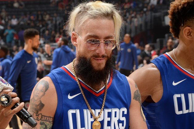 LOS ANGELES, CA - OCTOBER 28: Wrestler Enzo Amore attends the game between the Detroit Pistons and the LA Clippers on October 28, 2017 at STAPLES Center in Los Angeles, California. NOTE TO USER: User expressly acknowledges and agrees that, by downloading and/or using this Photograph, user is consenting to the terms and conditions of the Getty Images License Agreement. Mandatory Copyright Notice: Copyright 2017 NBAE (Photo by Andrew D. Bernstein/NBAE via Getty Images)