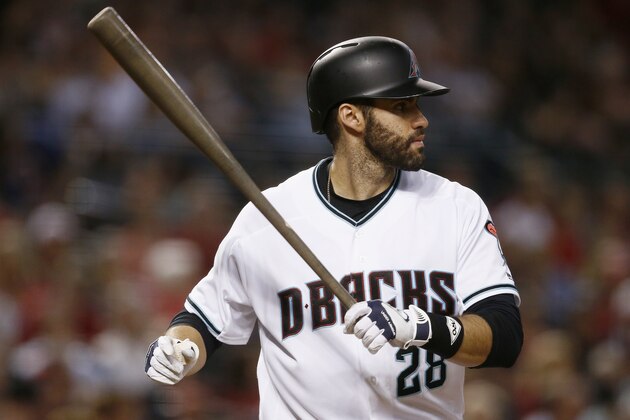 Arizona Diamondbacks' J.D. Martinez steps in to bat against the Colorado Rockies during the fourth inning of a baseball game Tuesday, Sept. 12, 2017, in Phoenix. The Rockies defeated the Diamondbacks 4-2.(AP Photo/Ross D. Franklin) Arizona Diamondbacks' J.D. Martinez steps in to bat against the Colorado Rockies during the fourth inning of a baseball game Tuesday, Sept. 12, 2017, in Phoenix. The Rockies defeated the Diamondbacks 4-2.(AP Photo/Ross D. Franklin)