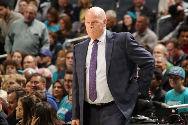 CHARLOTTE, NC - NOVEMBER 22: Coach Steve Clifford of the Charlotte Hornets watches on as they play against the Washington Wizardson November 22, 2017 at Spectrum Center in Charlotte, North Carolina. NOTE TO USER: User expressly acknowledges and agrees that, by downloading and or using this photograph, User is consenting to the terms and conditions of the Getty Images License Agreement.  Mandatory Copyright Notice:  Copyright 2017 NBAE (Photo by Brock Williams-Smith/NBAE via Getty Images)