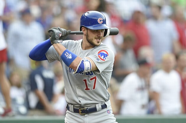 Chicago Cubs' Kris Bryant warms up before a baseball game against the Washington Nationals, Wednesday, June 28, 2017, in Washington. (AP Photo/Nick Wass)