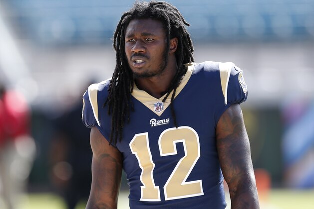JACKSONVILLE, FL - OCTOBER 15: Wide Receiver Sammy Watkins #12 of the Los Angeles Rams on the sidelines before the game against the Jacksonville Jaguars at EverBank Field on October 15, 2017 in Jacksonville, Florida. The Rams defeated the Jaguars 27 to 17. (Photo by Don Juan Moore/Getty Images)