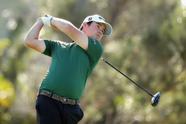 HONOLULU, HI - JANUARY 12:  Brian Harman of the United States plays his shot from the first tee during round two of the Sony Open In Hawaii at Waialae Country Club on January 12, 2018 in Honolulu, Hawaii.  (Photo by Gregory Shamus/Getty Images)