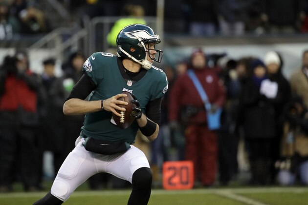 Philadelphia Eagles' Nick Foles in action during the first half of an NFL divisional playoff football game against the Atlanta Falcons, Saturday, Jan. 13, 2018, in Philadelphia. (AP Photo/Matt Rourke) Philadelphia Eagles' Nick Foles in action during the first half of an NFL divisional playoff football game against the Atlanta Falcons, Saturday, Jan. 13, 2018, in Philadelphia. (AP Photo/Matt Rourke)
