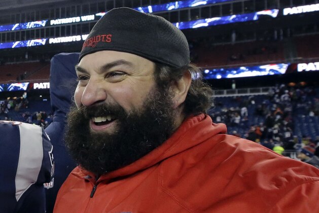 New England Patriots defensive coordinator Matt Patricia leaves the field after an NFL divisional playoff football game against the Tennessee Titans, Saturday, Jan. 13, 2018, in Foxborough, Mass. (AP Photo/Steven Senne)