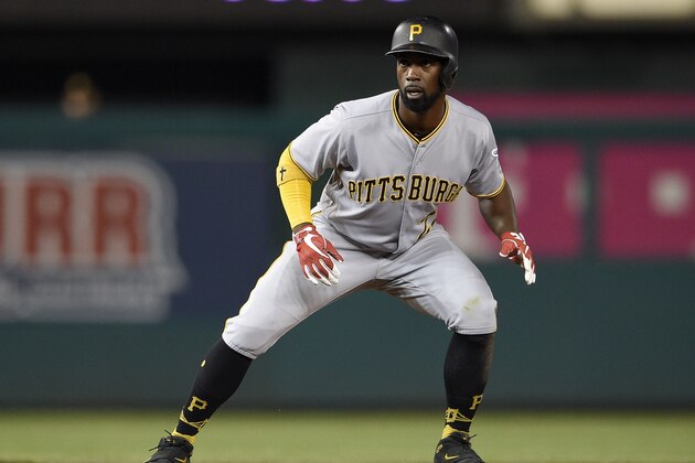 Pittsburgh Pirates' Andrew McCutchen takes a lead during a baseball game against the Washington Nationals, Friday, Sept. 29, 2017, in Washington. The Nationals won 6-1. (AP Photo/Nick Wass) Pittsburgh Pirates' Andrew McCutchen takes a lead during a baseball game against the Washington Nationals, Friday, Sept. 29, 2017, in Washington. The Nationals won 6-1. (AP Photo/Nick Wass)