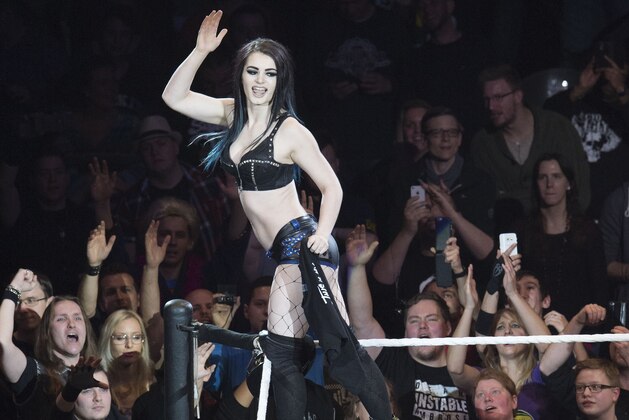 COLOGNE, GERMANY - FEBRUARY 11: Paige during WWE Road to WrestleMania at the Lanxess Arena on February 11, 2016 in Cologne, Germany. (Photo by Marc Pfitzenreuter/Getty Images)