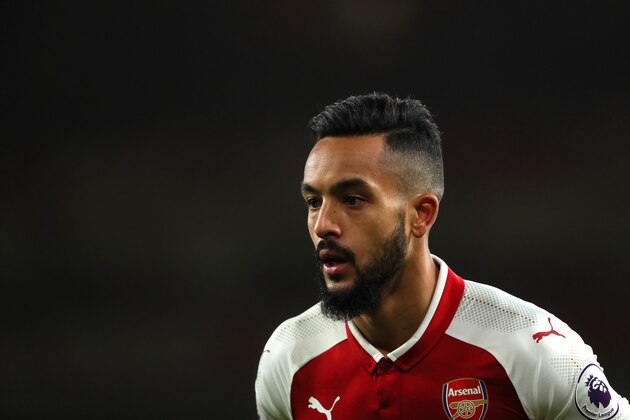 LONDON, ENGLAND - JANUARY 03:  Theo Walcott of Arsenal looks on during the Premier League match between Arsenal and Chelsea at Emirates Stadium on January 3, 2018 in London, England.  (Photo by Matthew Ashton - AMA/Getty Images)