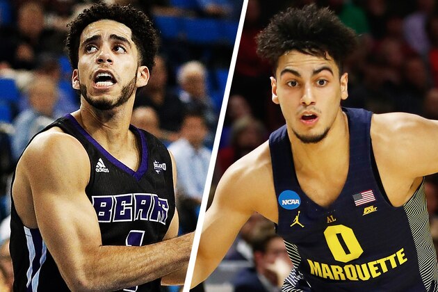 MILWAUKEE, WI - JANUARY 09:  Markus Howard #0 of the Marquette Golden Eagles celebrates in the second half against the Seton Hall Pirates at the Bradley Center on January 9, 2018 in Milwaukee, Wisconsin. (Photo by Dylan Buell/Getty Images)