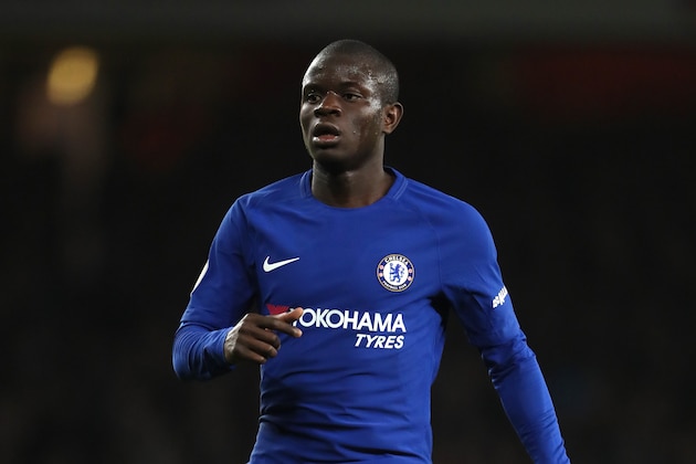 LONDON, ENGLAND - JANUARY 03:  N'Golo Kante of Chelsea looks on during the Premier League match between Arsenal and Chelsea at Emirates Stadium on January 3, 2018 in London, England.  (Photo by Matthew Ashton - AMA/Getty Images)